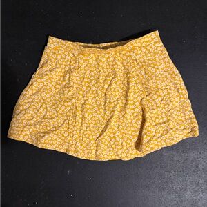 Forever 21 Yellow Floral Skater Skirt